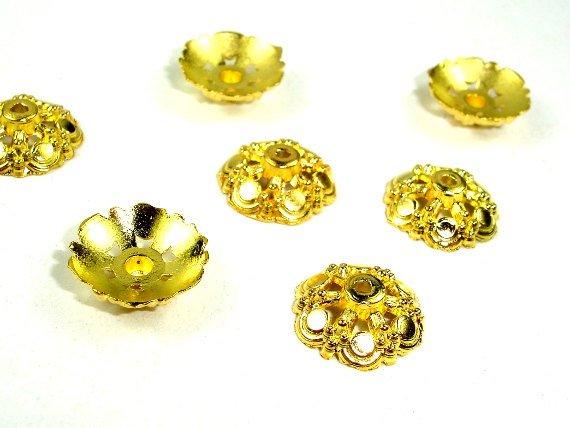 Bead Caps, Jewelry Findings, Zinc Alloy, Gold Tone-Metal Findings & Charms-BeadBeyond