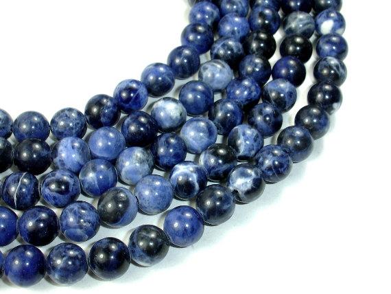 Sodalite Beads, Round, 8mm-Gems: Round & Faceted-BeadBeyond