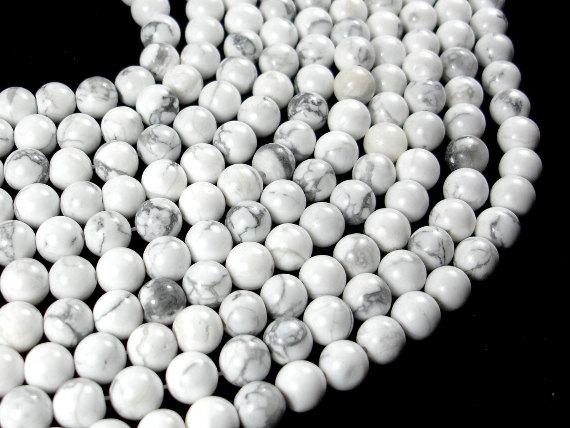 White Howlite Beads, 8mm(8.5mm) Round Beads, 15 Inch-Gems: Round & Faceted-BeadBeyond