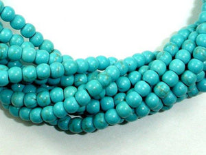 Turquoise Howlite Beads, Round, 4mm-Gems: Round & Faceted-BeadBeyond