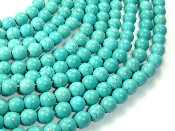 Howlite Turquoise Beads, Round, 8mm-Gems: Round & Faceted-BeadBeyond