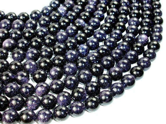 Blue Goldstone, Round, 12mm beads-Gems: Round & Faceted-BeadBeyond