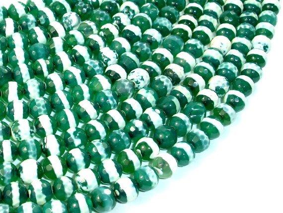 Tibetan Agate Beads, Faceted Round, 6mm-Agate: Round & Faceted-BeadBeyond