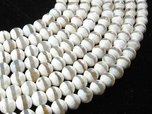 Tibetan Agate Beads,White, Faceted Round, 8mm-Agate: Round & Faceted-BeadBeyond