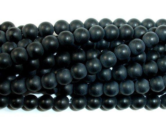 Matte Black Onyx Beads, Round, 4mm-Gems: Round & Faceted-BeadBeyond