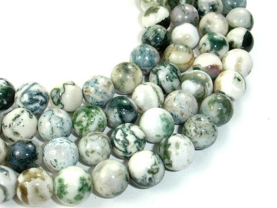 Tree Agate Beads, Round, 10mm-Gems: Round & Faceted-BeadBeyond