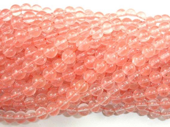 Cherry Quartz Beads, Round, 6mm-Gems: Round & Faceted-BeadBeyond