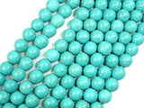 Howlite Turquoise Beads, Round, 10mm (9.8mm)-Gems: Round & Faceted-BeadBeyond
