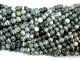 Black Line Jasper Beads, Silk Stone, Spider Web Jasper, Round, 6mm-Gems: Round & Faceted-BeadBeyond