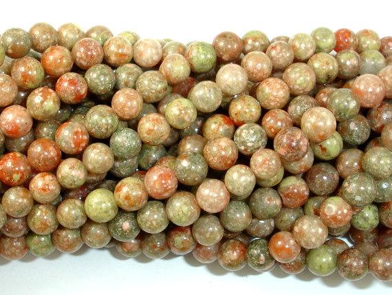 Chinese Unakite, Round beads, 6mm-Gems: Round & Faceted-BeadBeyond