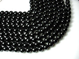 Black Tourmaline Beads, Round, 12mm-Gems: Round & Faceted-BeadBeyond