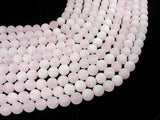 Matte Rose Quartz Beads, Round, 10mm-Gems: Round & Faceted-BeadBeyond