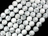 White Howlite Beads, Faceted Round, 12mm-Gems: Round & Faceted-BeadBeyond