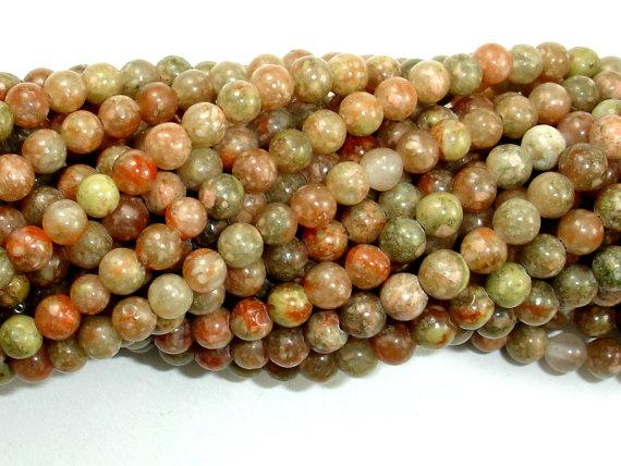 Chinese Unakite, Round beads, 4mm-Gems: Round & Faceted-BeadBeyond