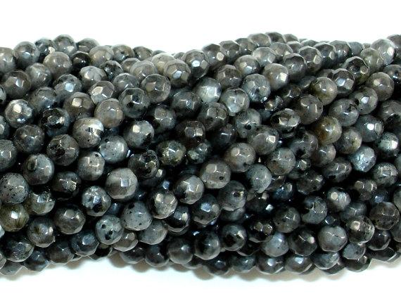 Black Labradorite Beads, Faceted Round, 4mm, 14.5 Inch-Gems: Round & Faceted-BeadBeyond