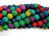Lava Beads, Multicolored, Round, 8mm-Gems: Round & Faceted-BeadBeyond