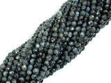 Black Labradorite Beads, Faceted Round, 4mm, 14.5 Inch-Gems: Round & Faceted-BeadBeyond