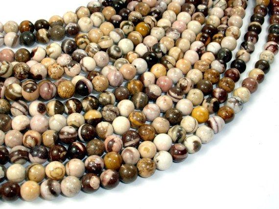 Brown Zebra Jasper Beads, Round, 6mm-Gems: Round & Faceted-BeadBeyond
