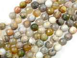Bamboo Leaf Agate Beads, Faceted Round, 8mm-Gems: Round & Faceted-BeadBeyond