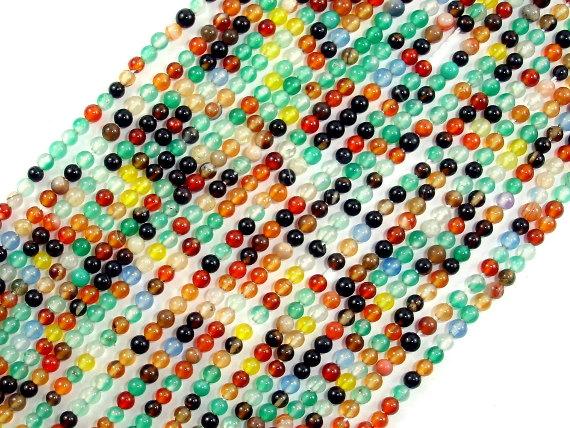 Agate Beads, Round, Multicolored, 2mm-Agate: Round & Faceted-BeadBeyond