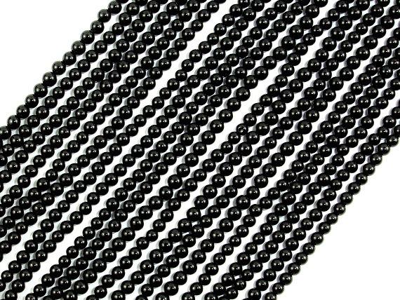 Black Onyx Beads, Round, 2mm-Gems: Round & Faceted-BeadBeyond