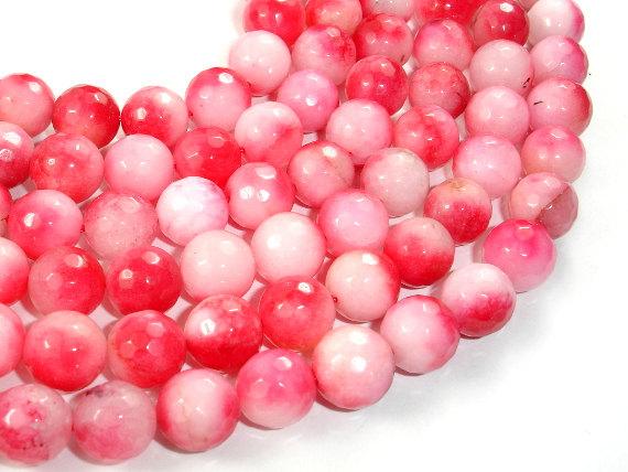 Dyed Jade Beads, Pink, Faceted Round, 10mm-Gems: Round & Faceted-BeadBeyond
