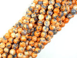 Rain Flower Stone, Orange, 6mm Round Beads-Gems: Round & Faceted-BeadBeyond