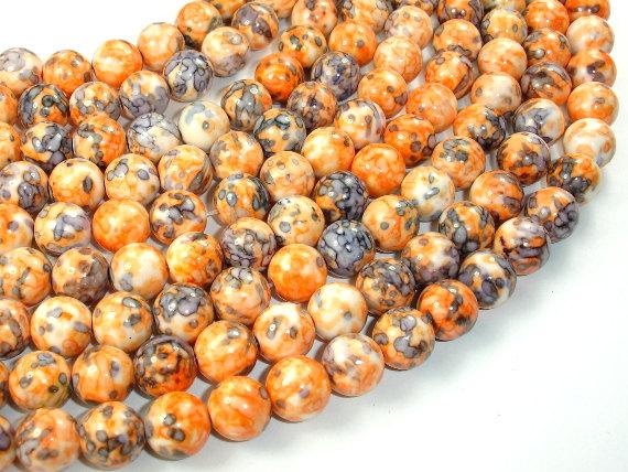 Rain Flower Stone, Orange, 10mm Round Beads-Gems: Round & Faceted-BeadBeyond