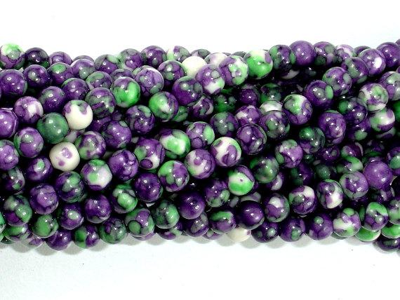 Rain Flower Stone, Purple, 4mm Round Beads-Gems: Round & Faceted-BeadBeyond