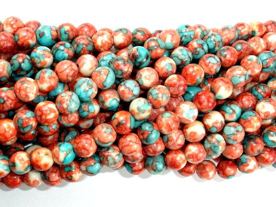Rain Flower Stone, Red, Blue, 6mm Round Beads-Gems: Round & Faceted-BeadBeyond