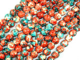 Rain Flower Stone, Red, Blue, 8mm Round Beads-Gems: Round & Faceted-BeadBeyond