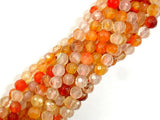 Orange Agate Beads, 4mm Faceted Round-Gems: Round & Faceted-BeadBeyond