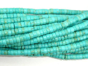 Turquoise Howlite Beads, 2x4mm Heishi Beads-Gems:Assorted Shape-BeadBeyond