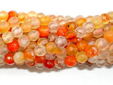Orange Agate Beads, 4mm Faceted Round-Gems: Round & Faceted-BeadBeyond