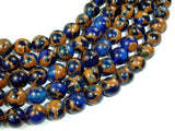 Mosaic Stone Beads, Blue, 8mm Round Beads-Gems: Round & Faceted-BeadBeyond