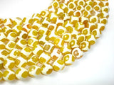 Tibetan Agate Beads, Yellow 12mm Faceted Round Beads-Agate: Round & Faceted-BeadBeyond