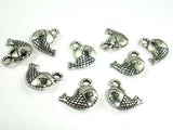 Fish Charms, Zinc Alloy, Antique Silver Tone 30pcs-Metal Findings & Charms-BeadBeyond