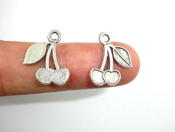 Cherry Charms, Zinc Alloy, Antique Silver Tone,13x16 mm-Metal Findings & Charms-BeadBeyond