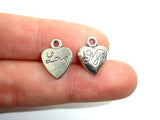 Heart Charms-Love, Zinc Alloy, Antique Silver Tone 20pcs-Metal Findings & Charms-BeadBeyond