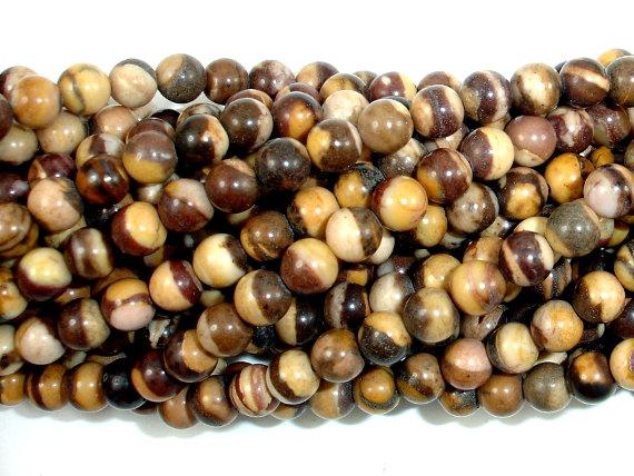 Brown Zebra Jasper Beads, Round, 4mm-Gems: Round & Faceted-BeadBeyond