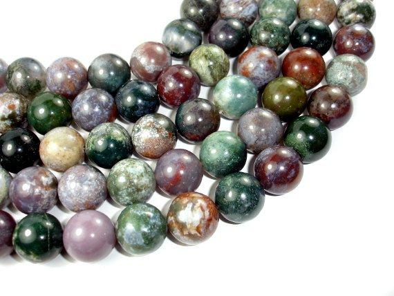 Indian Agate Beads, Fancy Jasper Beads, 18mm Round Beads-Gems: Round & Faceted-BeadBeyond