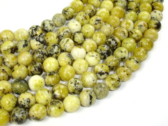 Yellow Turquoise Beads, 8 mm (8.5 mm) Round Beads-Gems: Round & Faceted-BeadBeyond