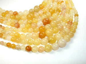 Yellow Jade Beads, 6mm - 14mm Graduated Round Beads, 18 Inch-Gems: Round & Faceted-BeadBeyond