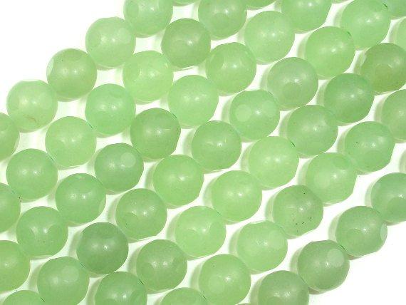 Matte Green Dyed Jade Beads, 10mm Faceted Round Beads-Gems: Round & Faceted-BeadBeyond