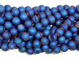 Druzy Agate Beads, Blue Geode Beads, 8mm Round-Agate: Round & Faceted-BeadBeyond
