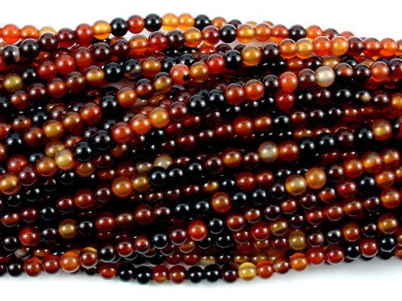 Sardonyx Agate Beads, 4mm Round Beads-Gems: Round & Faceted-BeadBeyond