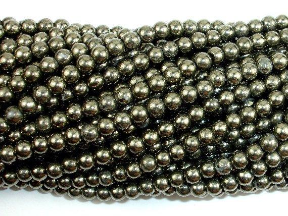 Pyrite Beads, 4mm Round Beads-Gems: Round & Faceted-BeadBeyond