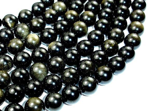 Golden Obsidian, Round, 12mm beads-Gems: Round & Faceted-BeadBeyond