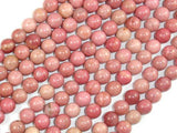 Rhodonite Beads, Round, 6mm (6.7mm)-Gems: Round & Faceted-BeadBeyond