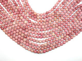 Rhodonite Beads, Round, 6mm (6.7mm)-Gems: Round & Faceted-BeadBeyond